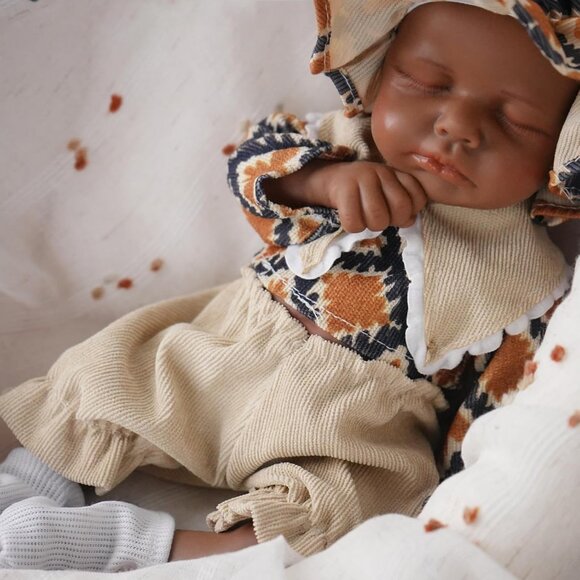 12 inch Realistic Full Body Silicone Closed Eyes Newborn Daniel-Tan Baby Boy - Picture 1 of 6